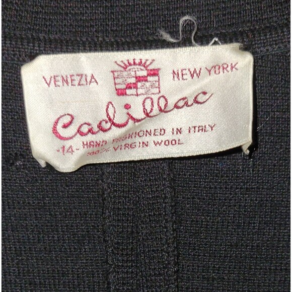 NWT Vintage Cadillac Mod 1960s Italian Pure Virgin Wool Long Black Sweater Flaws - Picture 4 of 16